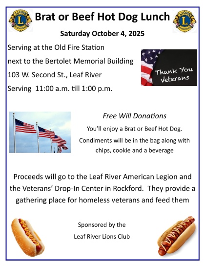 Leaf River Lions Club Brats 